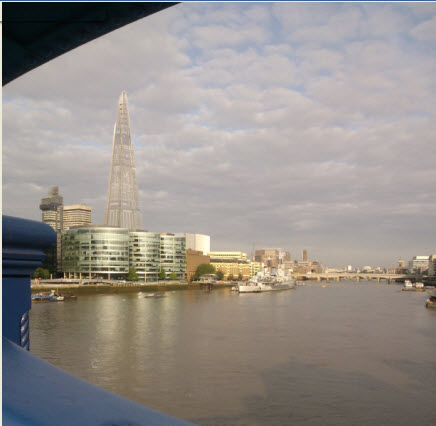 From Tower Bridge (that tall building is the Shard)