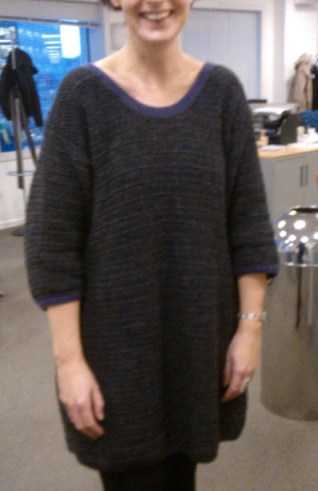 15th January 2014: First outing for the dress I crocheted over Christmas.  It's not very exciting, but it's herringbone treble stitch and at 20minutes a row, it was a labour of love!