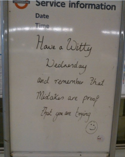 5th March 2014:  Thank you, London Underground, for the slightly alternative service information.