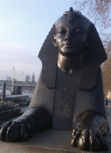 12th March 2014: I was early for an event in London so I took a wander.  I liked this view at Cleopatra's Needle with Big Ben and the Houses of Parliament poking out from behind a bit of Egypt.