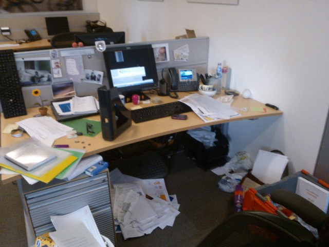 Packing up my desk.  I have A LOT of stuff.